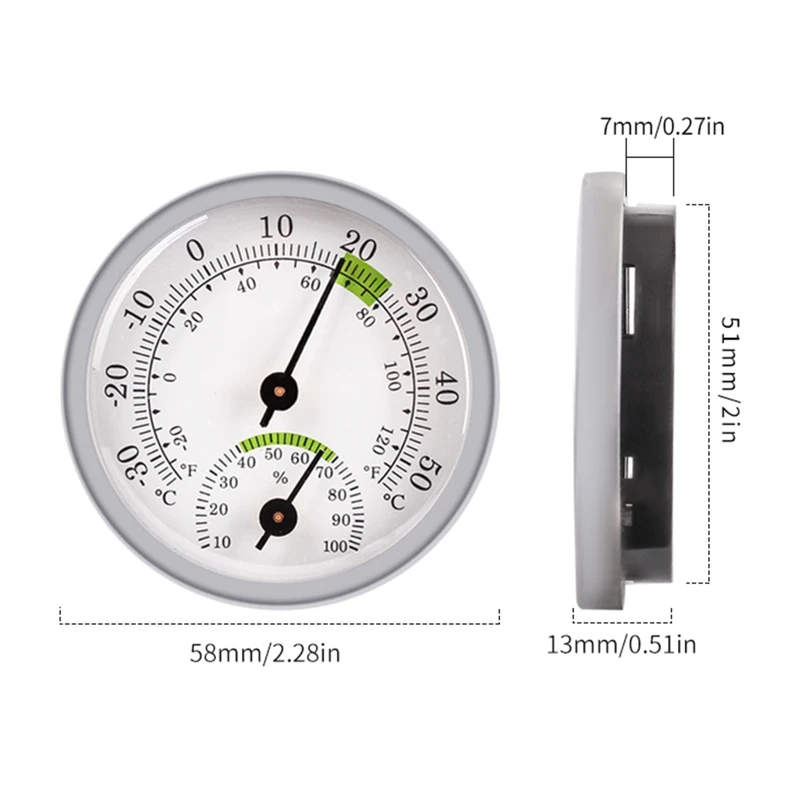 Mini Termometro A Quadrante Igrometro Oro/Colore Misto Termoigrometro Sauna