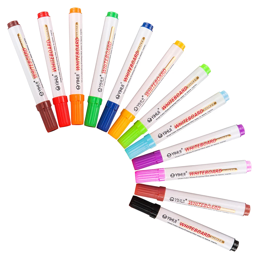 12 pcs Erasable Watercolor Pens Kids Cute Office Supplies Washable And Portable Colorful Writing Pens For Teachers And Students