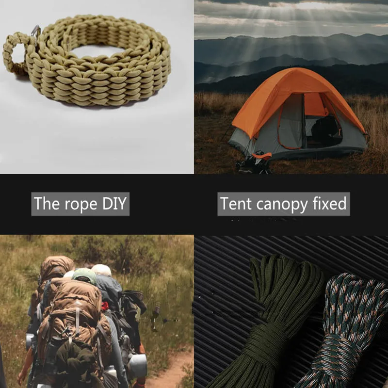 Paracord Rope Braided Paracord Paracord Accessories Outdoor Accessories Military 9 Strand 4mm 650 Paracord 50m 100m Tactical Parachute Cord Camping Accessories DIY Weaving Rope Outdoor Survival Good
