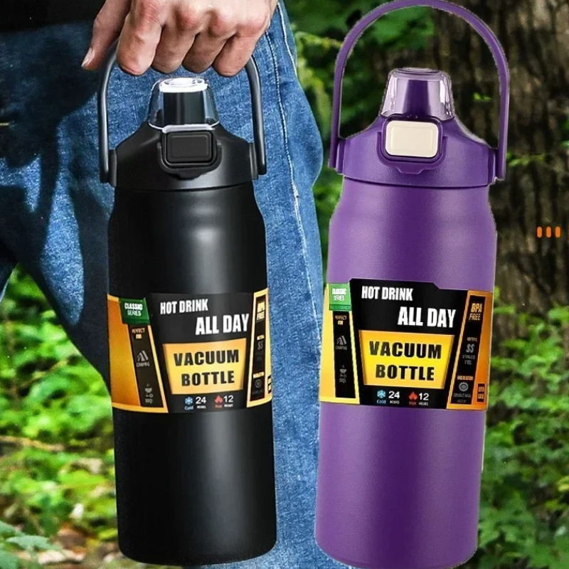 * 2025 Cold and Hot Thermos with with Straw 304 Stainless Steel Thermal Mug Tumbler Vacuum Flasks Coffee Cup Sports Water Bottle
