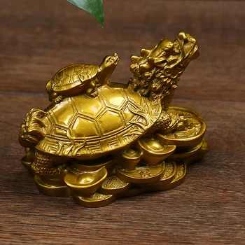 Gold Dragon Turtle Statue 1