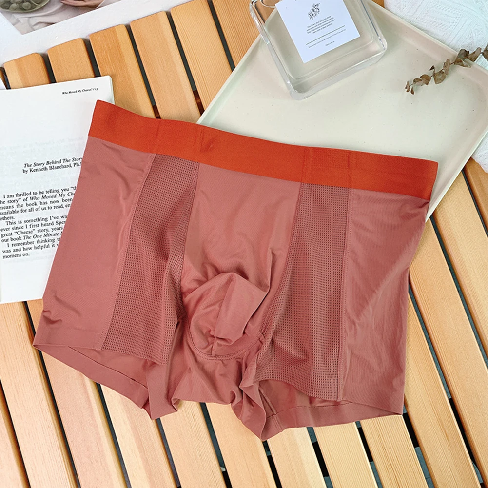 Summer Ice Silk Men Underwear Seamless Transparent Boxer Shorts Ultra Thin  Sheer Breathable Comfortable Panties Underpants