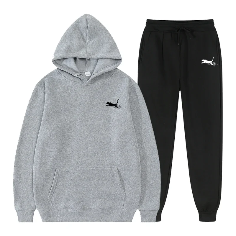 thumbnail image 1 of Sudadera con capucha para hombre, traje con estampado informal de moda sencilla, chándal deportivo de alta calidad para trotar y culturismo, Otoño e Invierno, 1 of 4