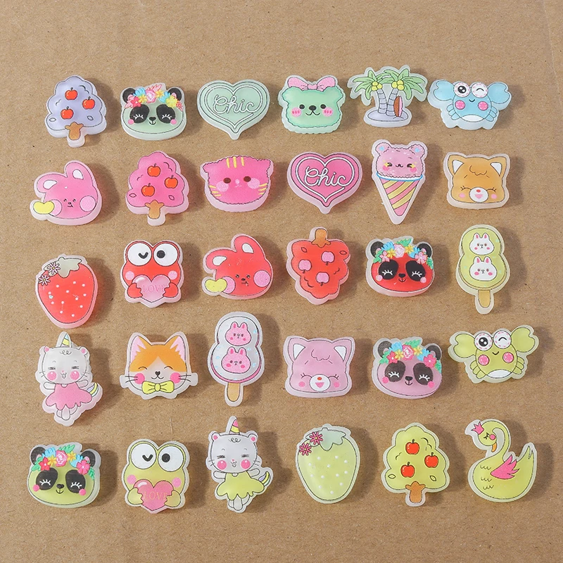 15 stücke Mix Cute Panda Obst Tiere Pflanzen Flatback Harz Cabochon Verzierungen DIY Scrapbooking für Mädchen Haarnadel Brosche Geschenke – Detail 2