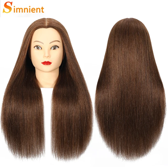 100% tête de poupée de cheveux humains réels pour la coiffure Kit de tête de formation professionnelle tête de Mannequin style pour pratiquer fer à friser chaud St 1