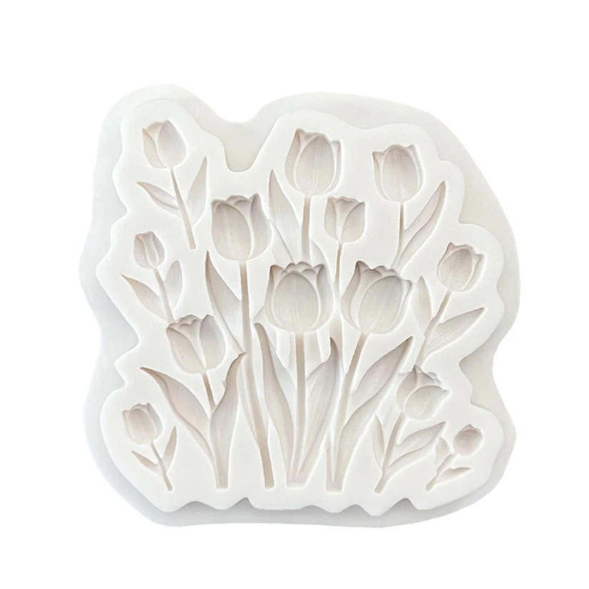 Blumen-Tulpen-Silikonform für Zuckerguss, Harzwerkzeuge, Schokoladen-Cupcake-Backform, Fondant-Kuchen-Dekorationswerkzeuge – Detail 3
