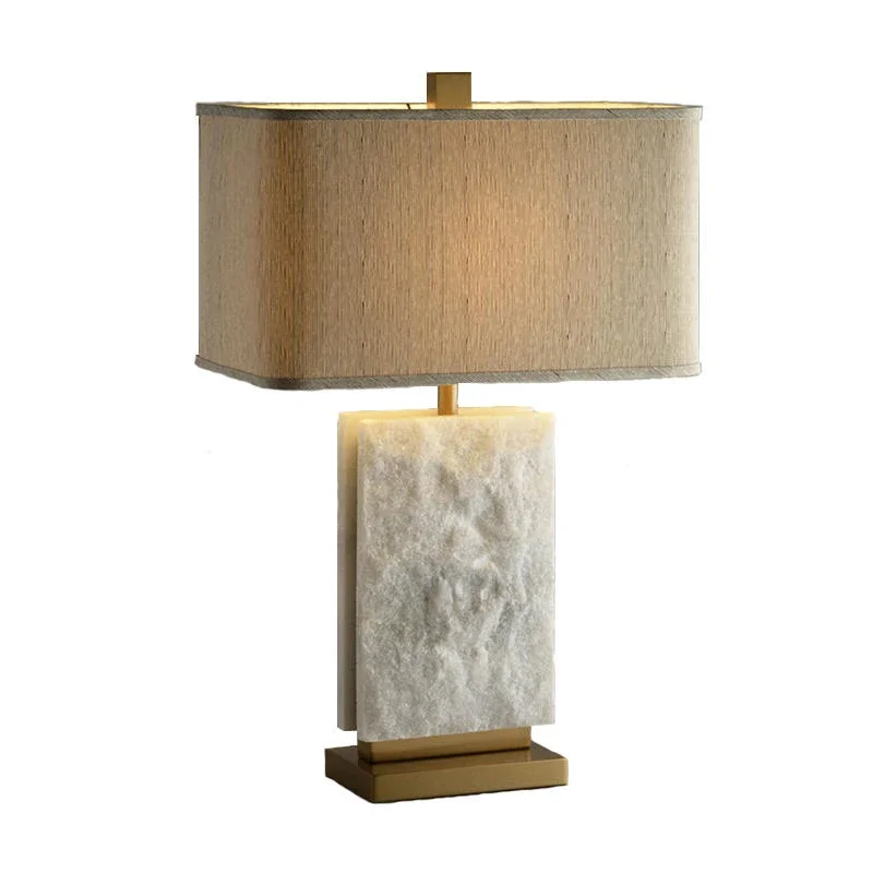 

American Style Table Lamp Retro Rural Marble Iron Bulb Gold Color Metal Art Decotation Luxury Living Room Bedroom Light