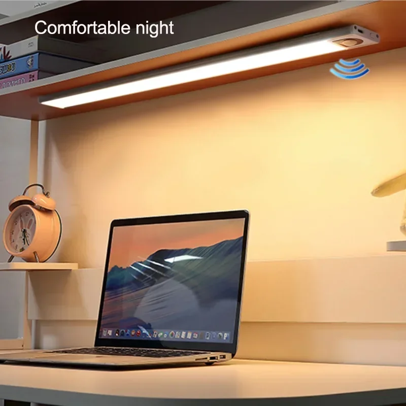 Under Cabinet Lights LED Motion Sensor Night Light USB Rechargeable Dimmable Lamps for Kitchen Cabinet Bedroom Wardrobe Lighting