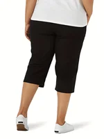 New plus-size women's knitted fabric high-grade pocket design solid color tight casual seven-cent pants in the summer of 2024 - Image 2