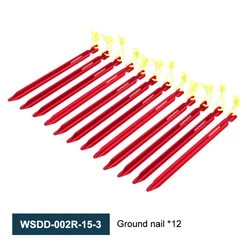 Widesea Camping Tent Pegs Set for Hard Snow and Outdoor Shelters (WSDD - 002R - 15 - 3)