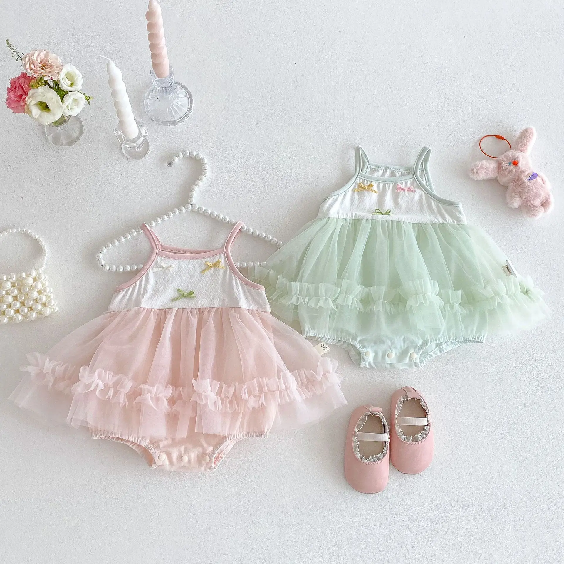 Cotton Baby Girl Bodysuit for Summer