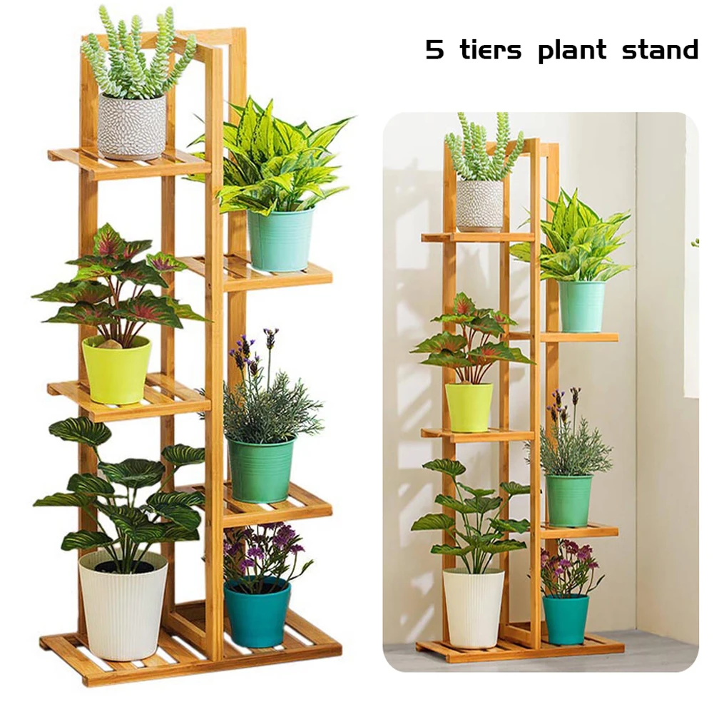 【Lifeideas】Rustic Wooden Multi-Tiered Potted Plant Stand
