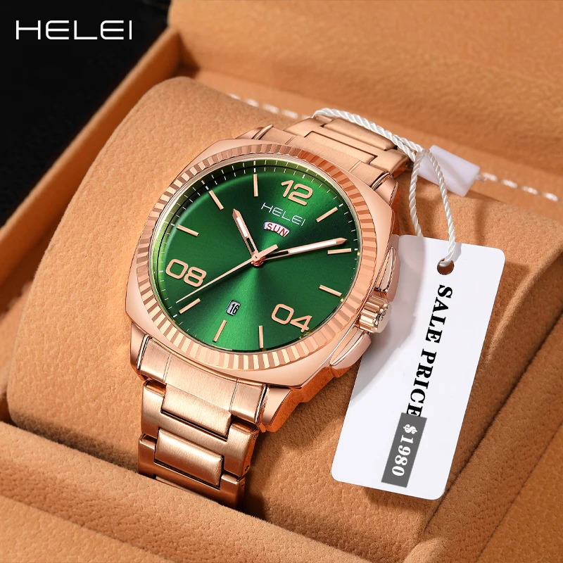 HELEI Promotional Model Sport Trend Helmsman Series Multifunction Quartz Movement 2024 Men's Quartz Watch Men's Watches bburago 1 32 2018 audi sport rs 5 dtm static die cast vehicles collectible model car toys