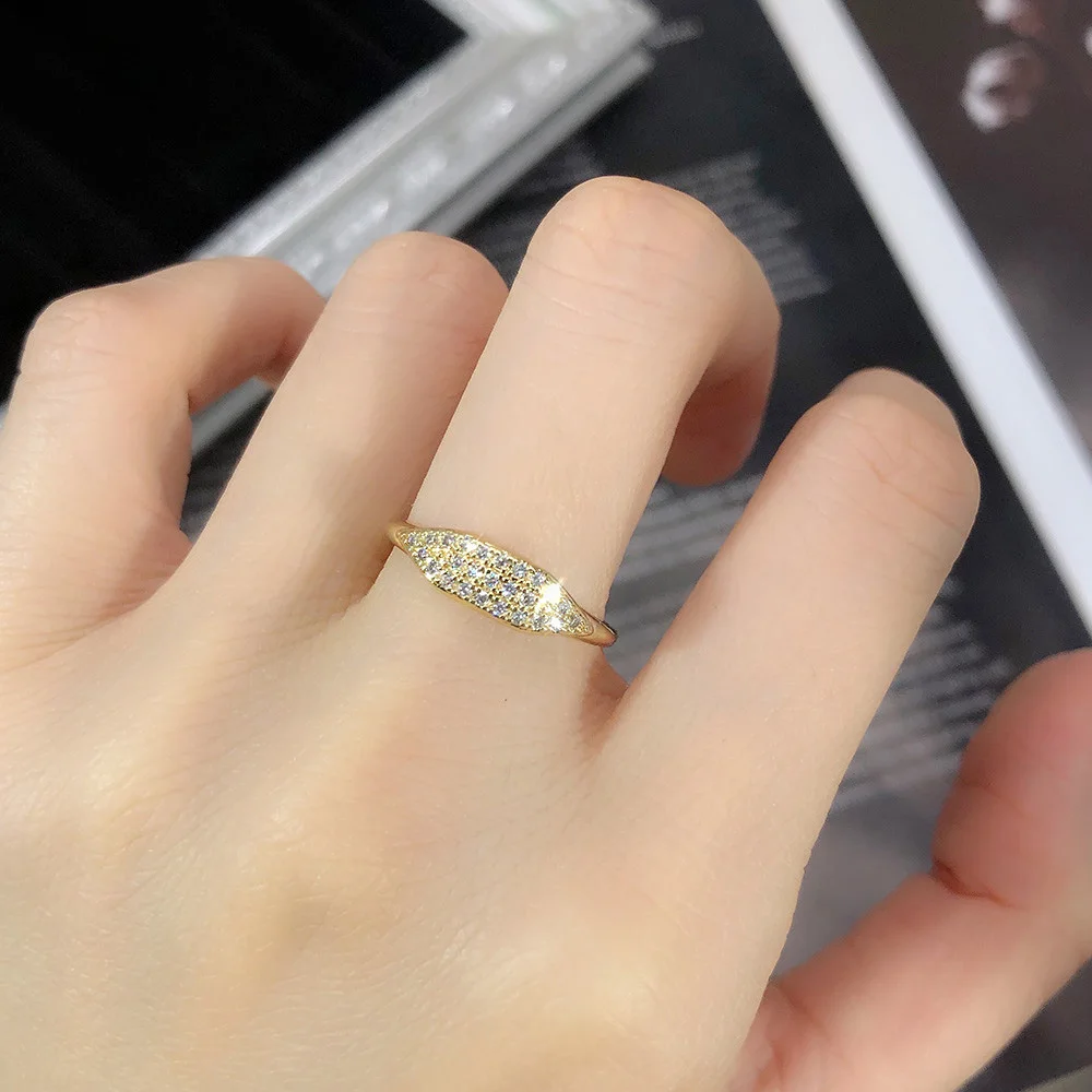 Trend Minimalist Stacking Ring For Women Dainty Zirconia Gold Color Crystal Finger Accessories for Female Jewelry Gift R737 2