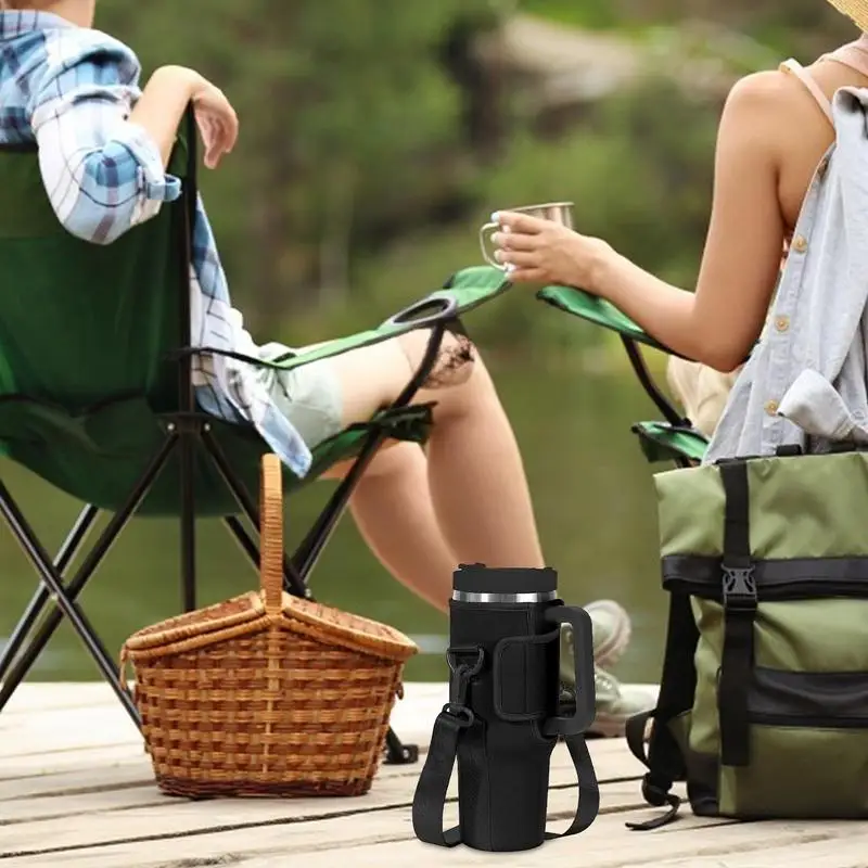 

Water Bottle Carrier Holder Case Adjustable Strap Shoulder Hand Strap Insulated Bottle Sleeve For Travelling Walking Camping