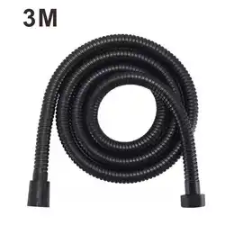 Stainless Steel Black/Silver Shower Hose Extension - Long, Durable Bathroom Plumbing Tube (3M black)