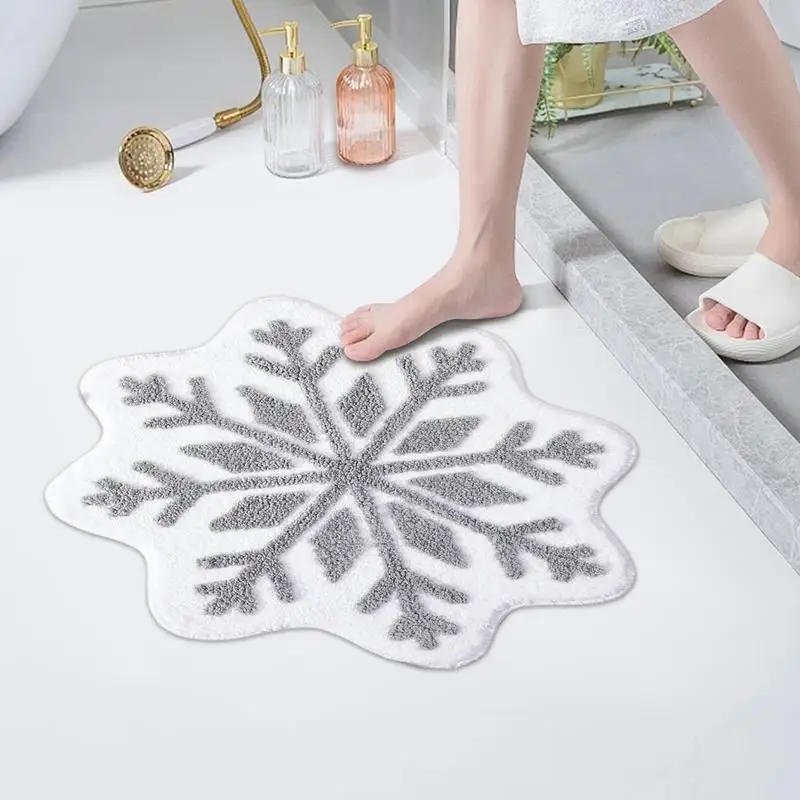 Round Bath Mat Christmas Round Rug For Living Room Non-slip Soft Throw Rugs Carpet Machine Washable Christmas Decoration For