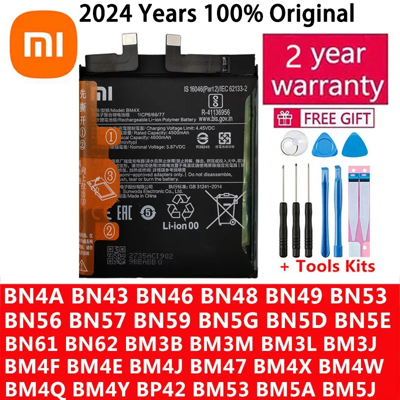 

Original Battery Xiaomi Mi Redmi Note Pocophone Poco F1 F2 F3 3 3S X3 4 4X K40 5 6 7 8 8T 9 9A 9C 9T 10 10S 10T 11 12T Pro Lite