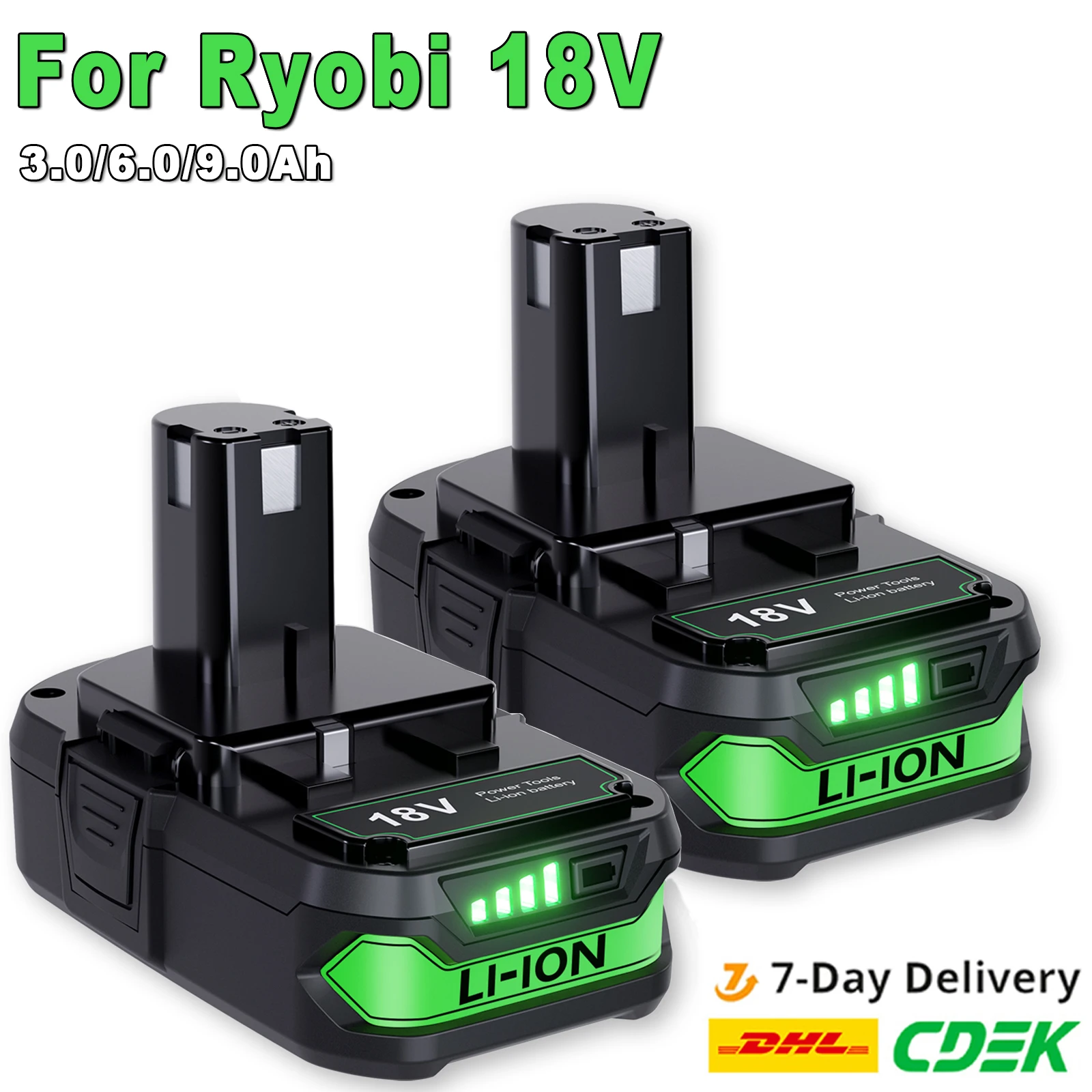 9.0Ah 6.0Ah 3.0Ah Batteria Di Ricambio 18V Litio Per Ryobi P107 P105 P104 P103 P102 P108 Per Ryobi One Trapani Strumenti Batteria