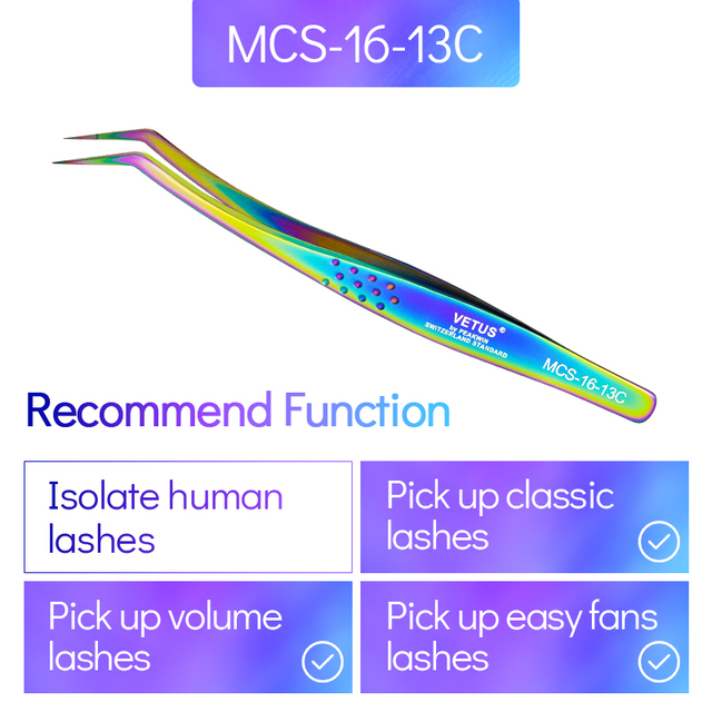 Vetus MCS All size single pack tweezers for eyelash extensions