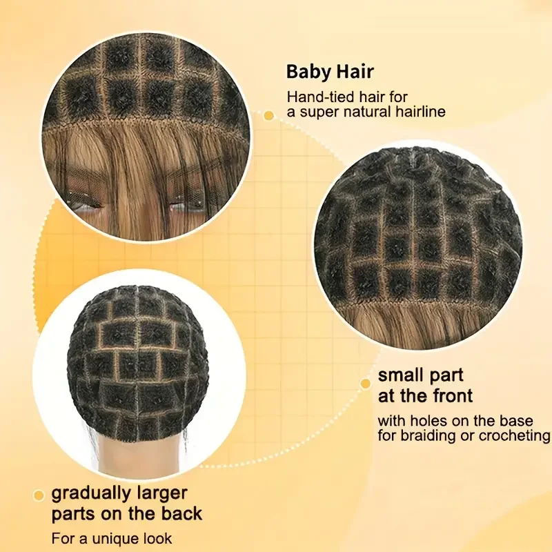 Braided Wig Cap for Crochet Braids Full Double Lace Braided Wig Baby Hair Suitable for Making Crochet Wigs Bangs