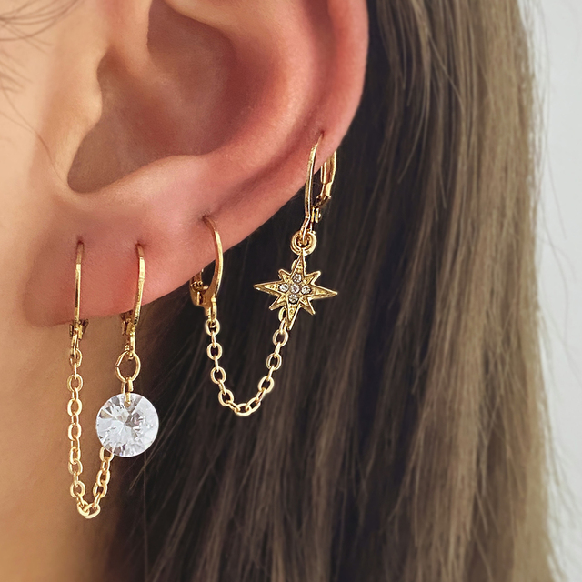 2022 Bohemia Gold Snake Butterfly Stud Earrings For Women Girls Ear on Clip Piercing Female Jewelry Brincos
