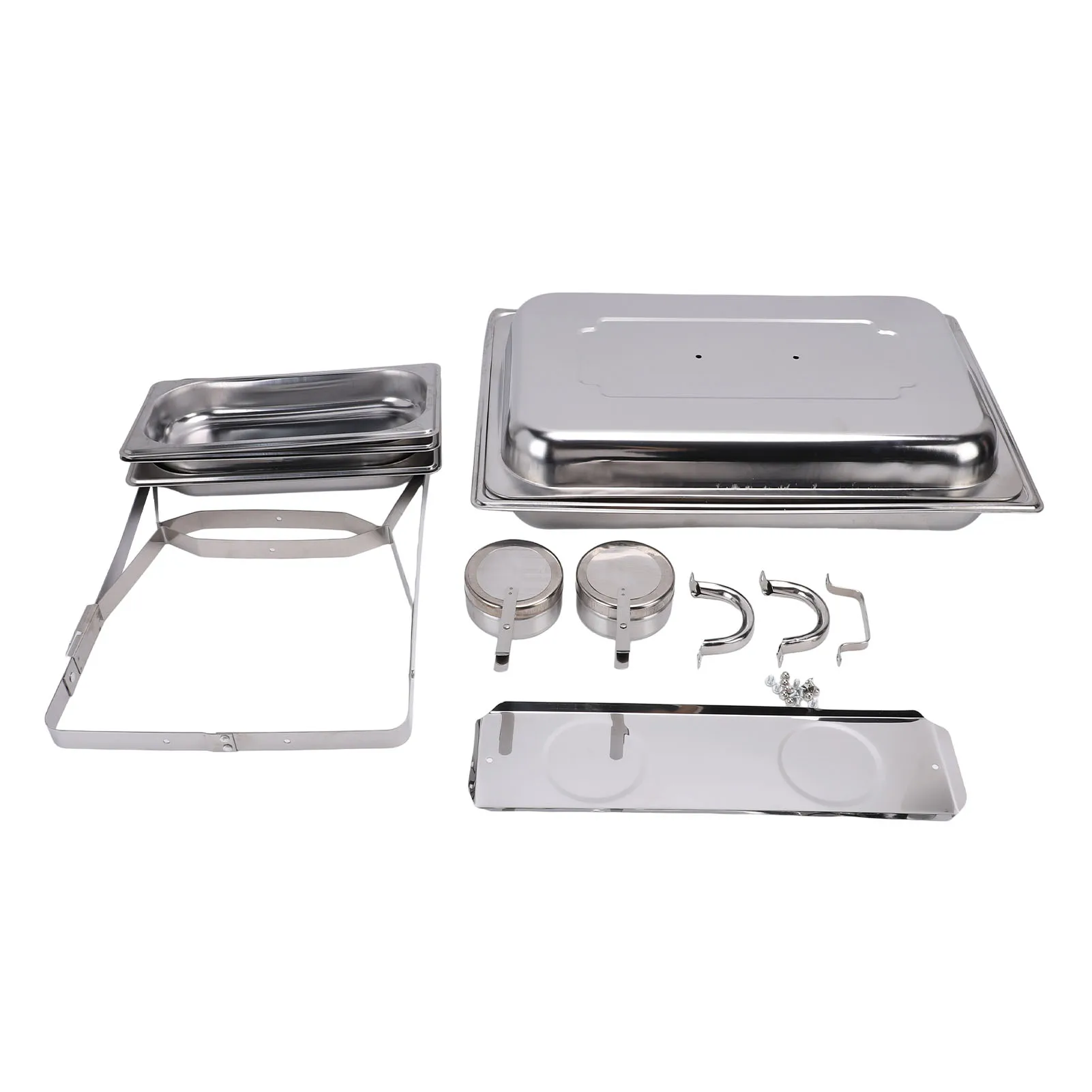 Chafing Dish Buffet-Set, rechteckig, Edelstahl, Catering-Chafer mit Deckel, Kraftstoffhalter, Buffet-Speisenwärmer für Partys und Veranstaltungen – Detail 5