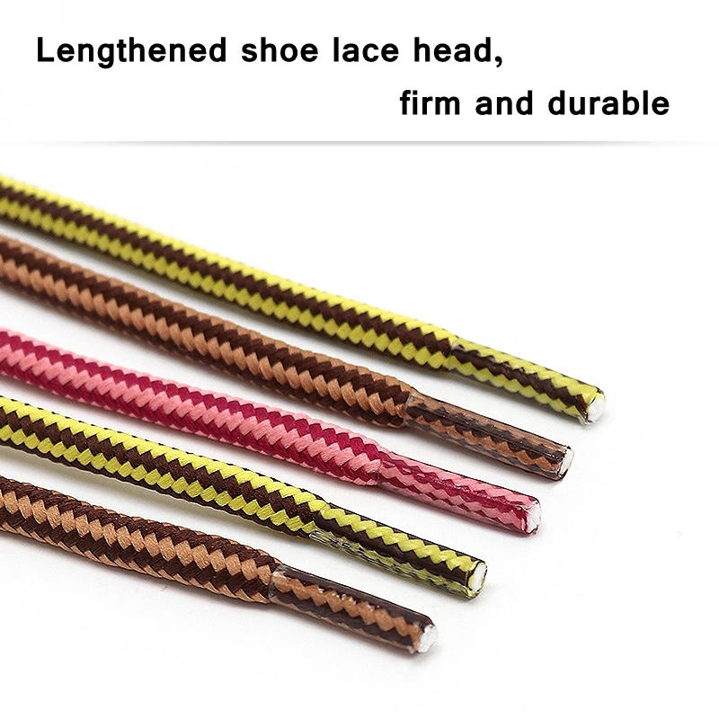 1 Pair Striped Two Color Shoe Laces Outdoor Sneaker Laces Cotton Shoe White Shoes Accessories Length 90/120/150cm