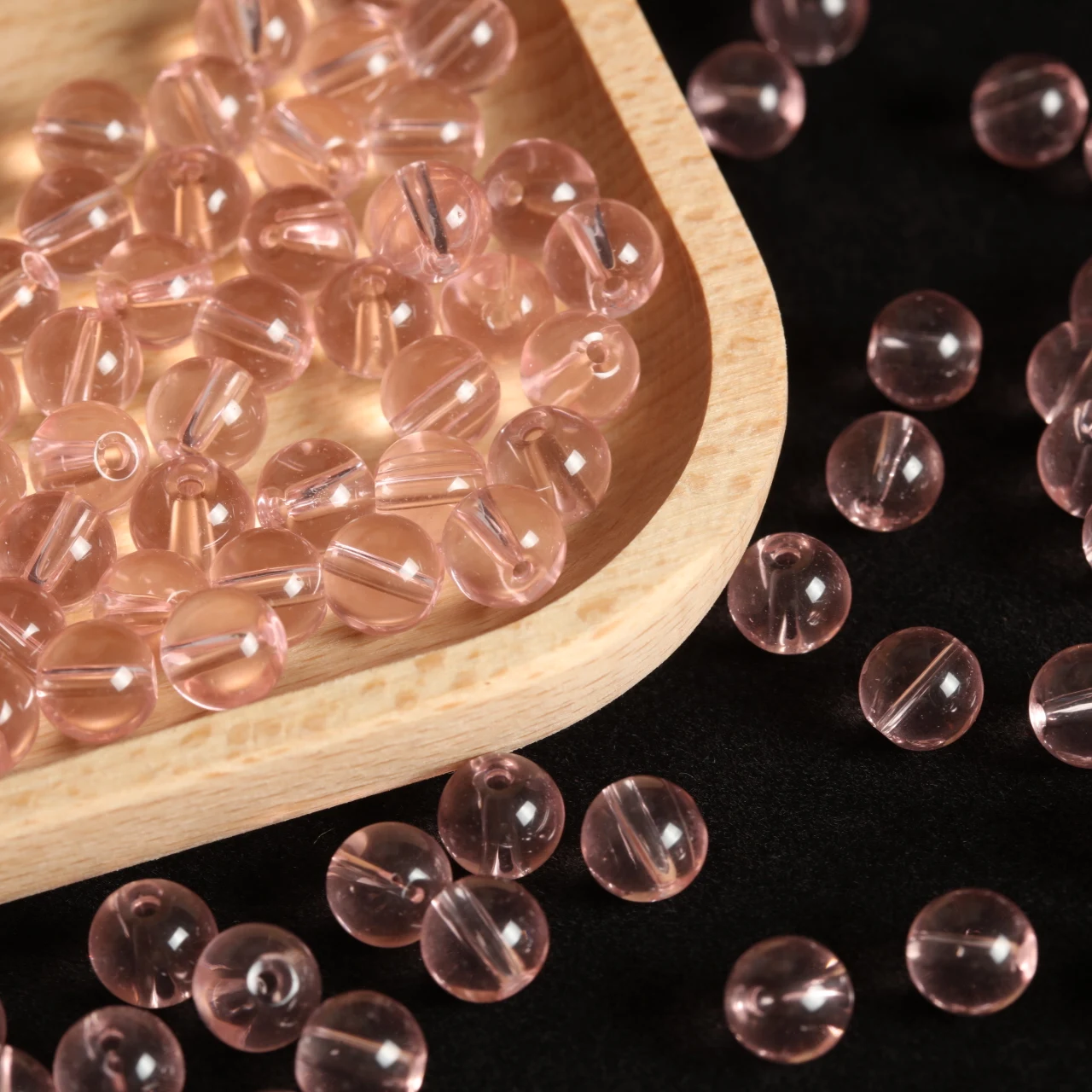 8mm Opaque Wine Red Round Glass Beads