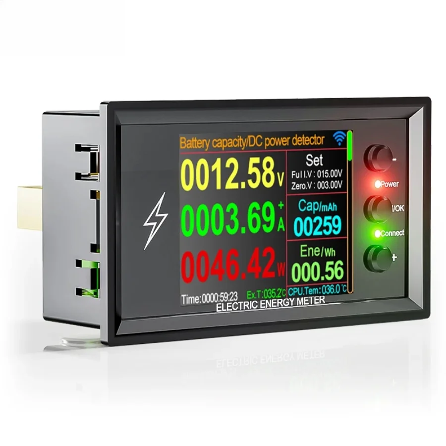 DT20W 0-420V Tuya WiFi 스마트 리튬 배터리 용량 감지 테스터 DC 디지털 디스플레이 전류 전압 쿨롱 전력계