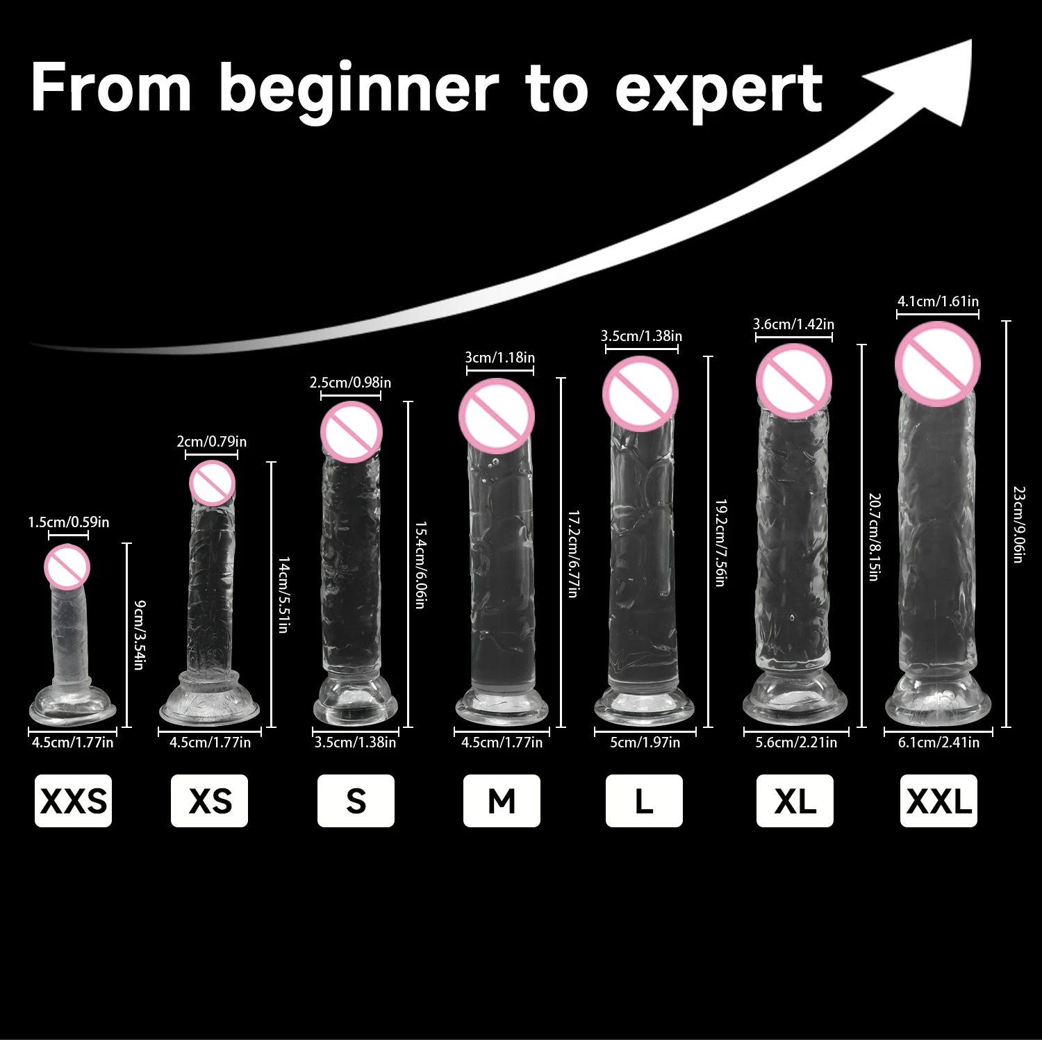 TPE Transparent Soft Jelly Dildo Realistic Dildo Suction Cup Base Clitoral Plug Sex Toys 7 Sizes For Men and Women Vaginal Anal
