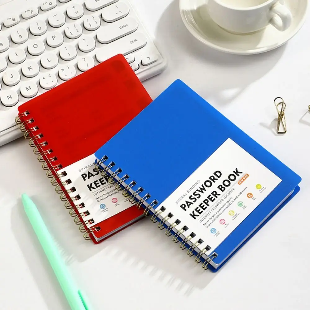 Alphabetical Tabs Spiral Password Keeper Notebook, A6 Mini Size, Secure Website Logins Organizer