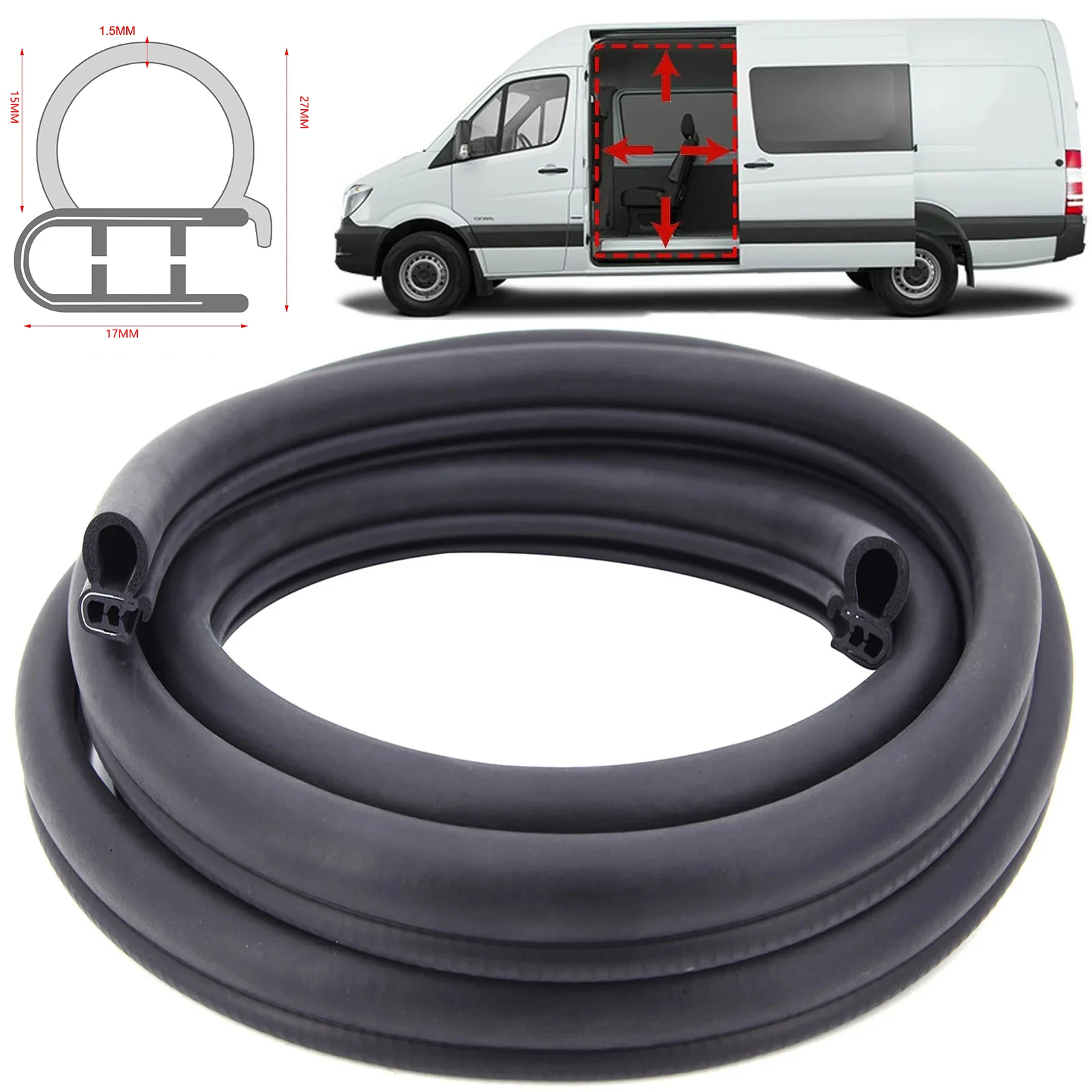 

Front Rear Side Sliding Door Bonnet Rubber Body Seal Weatherstrir For Mercedes Benz Sprinter W903 W906 W907 W901 VW Crafter LT