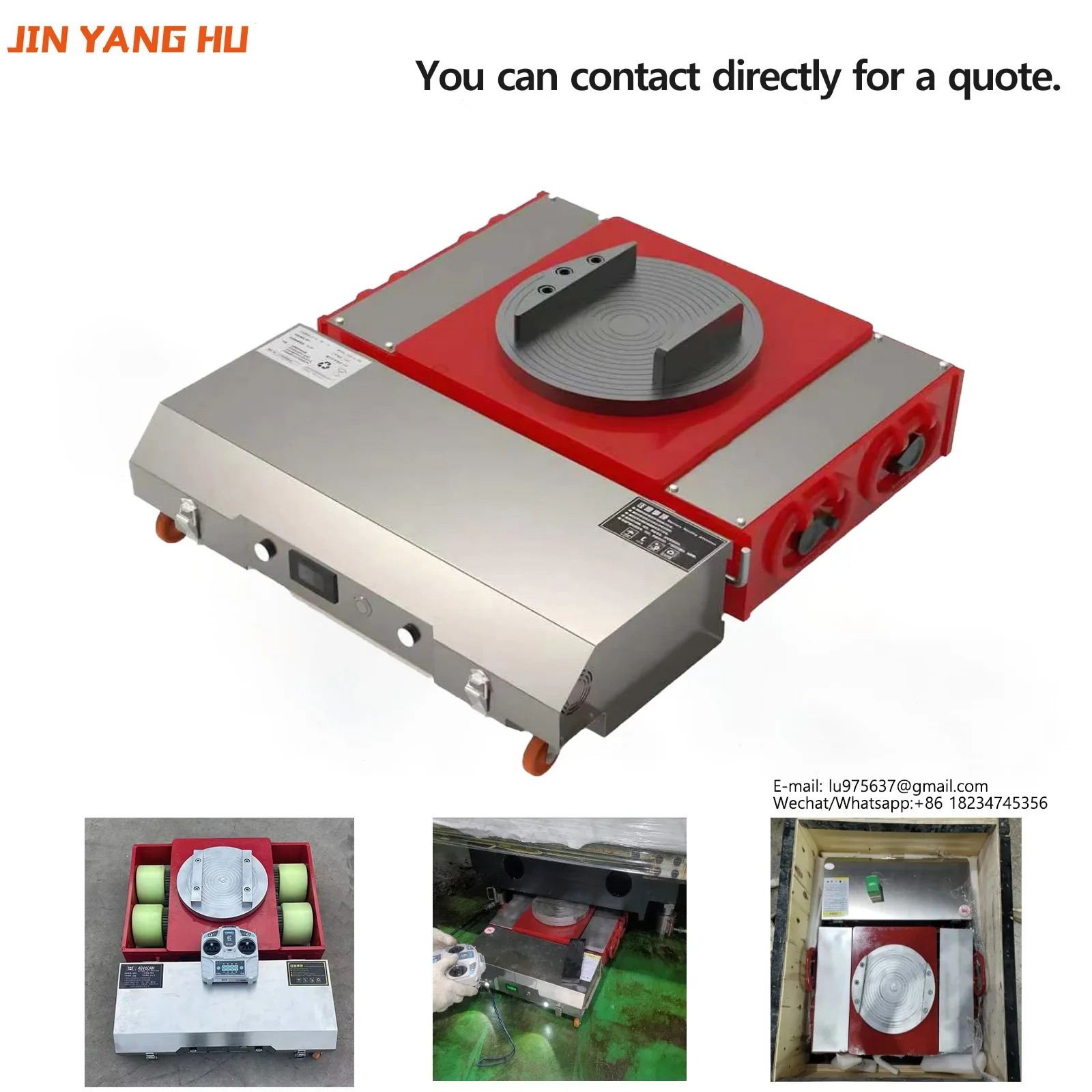10-50t Electric Machine Skate Dolly Wireless Remote Goods Handling Move Heavy Duty Cargo Electric Moving Skate Tank Transport 1