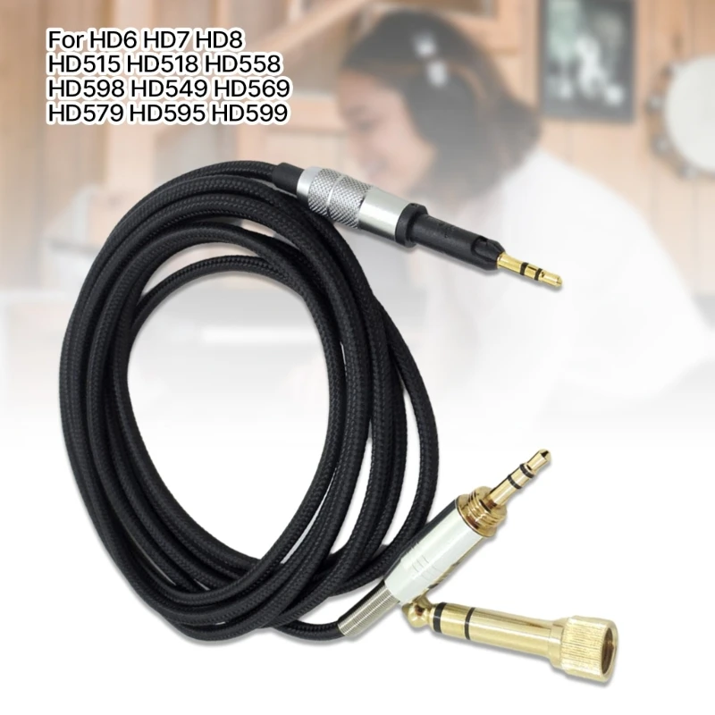

2 м, 3,5–2,5 мм, кабель для гарнитуры для HD6DJ, HD7, HD8, HD595, HD598, HD599, наушники, золотые разъемы, замена шнура