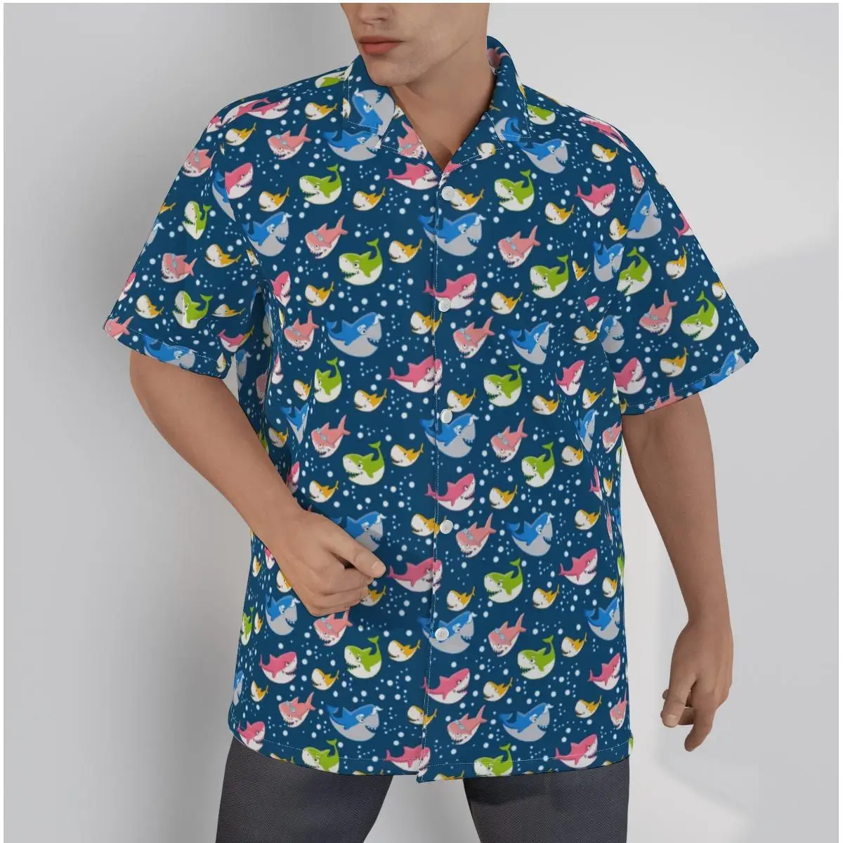 Men's Hawaiian Shirt Sky Print Clouds Beach Short Sleeve Summer Casual Button Up 3D Blue