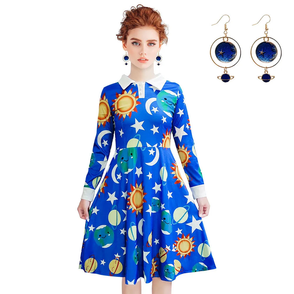 

The Magic School Bus Miss Frizzle Costume Teacher Planets Solar System Space Galaxy Ms Frizzle Dress Cartoon Halloween Outfits