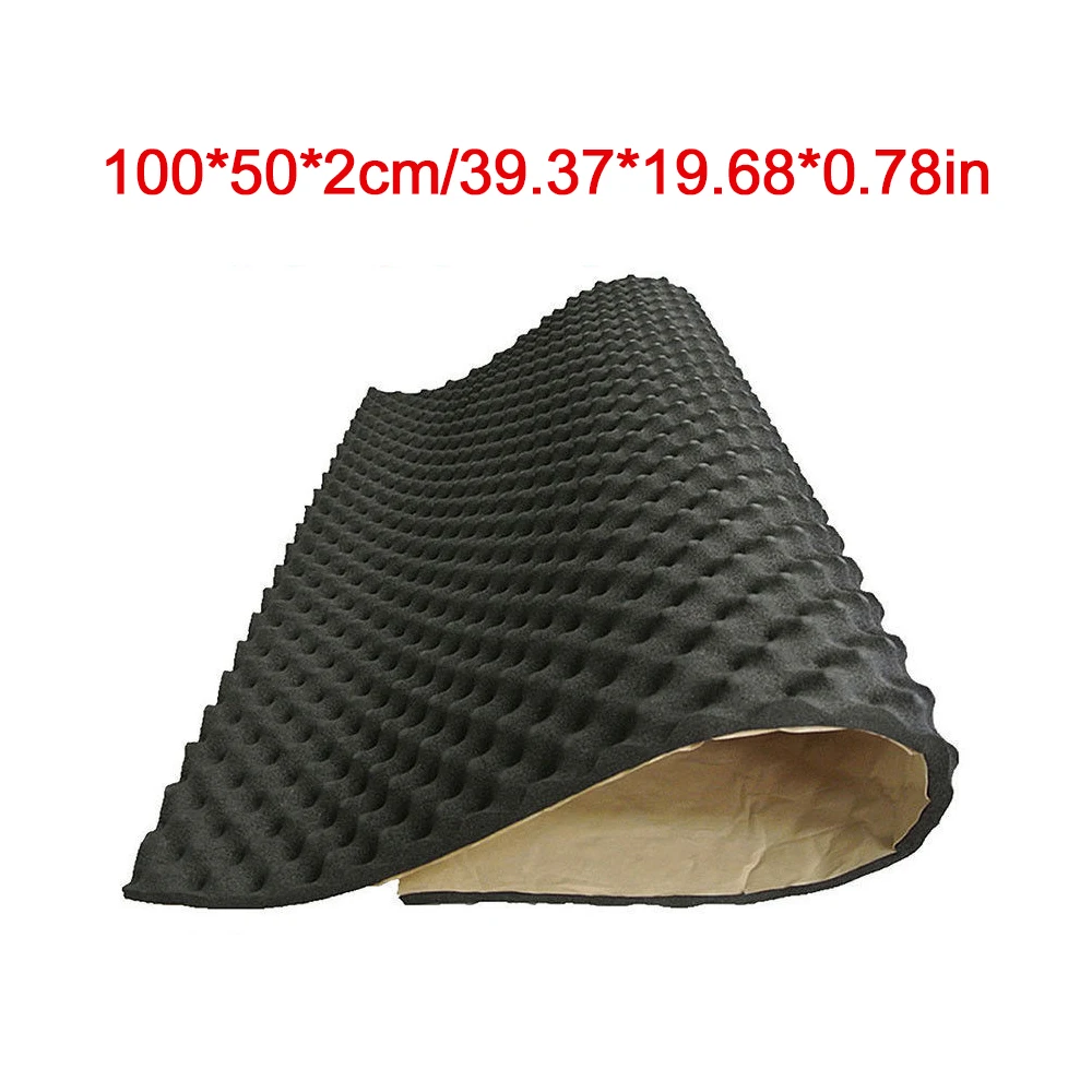 Materiale fonoassorbente in schiuma, 100 x 50 cm, per isolamento acustico,  tappetino per subwoofer, barriera termica : : Auto e Moto