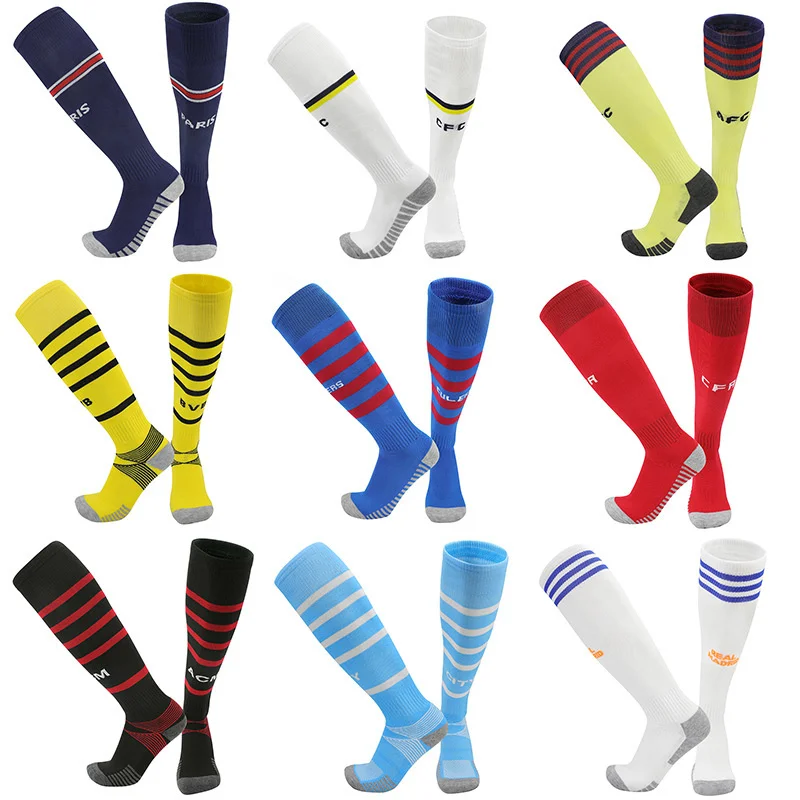 

Socks New European Styles Football Kids Children Club Adult Football Knee High Sports Long Stocking Thicken Professional Socks