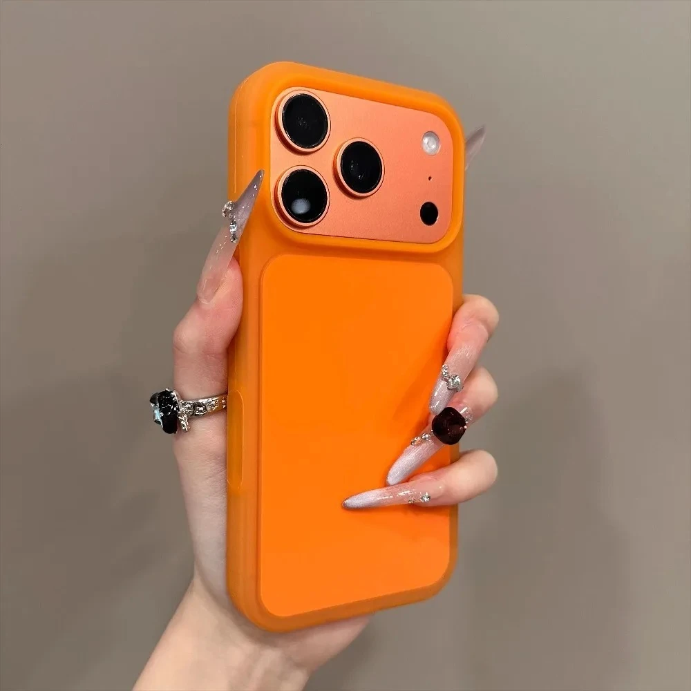 Chic Candy Solid Color Jelly Case with AI Camera Control and Shockproof Skin Feel