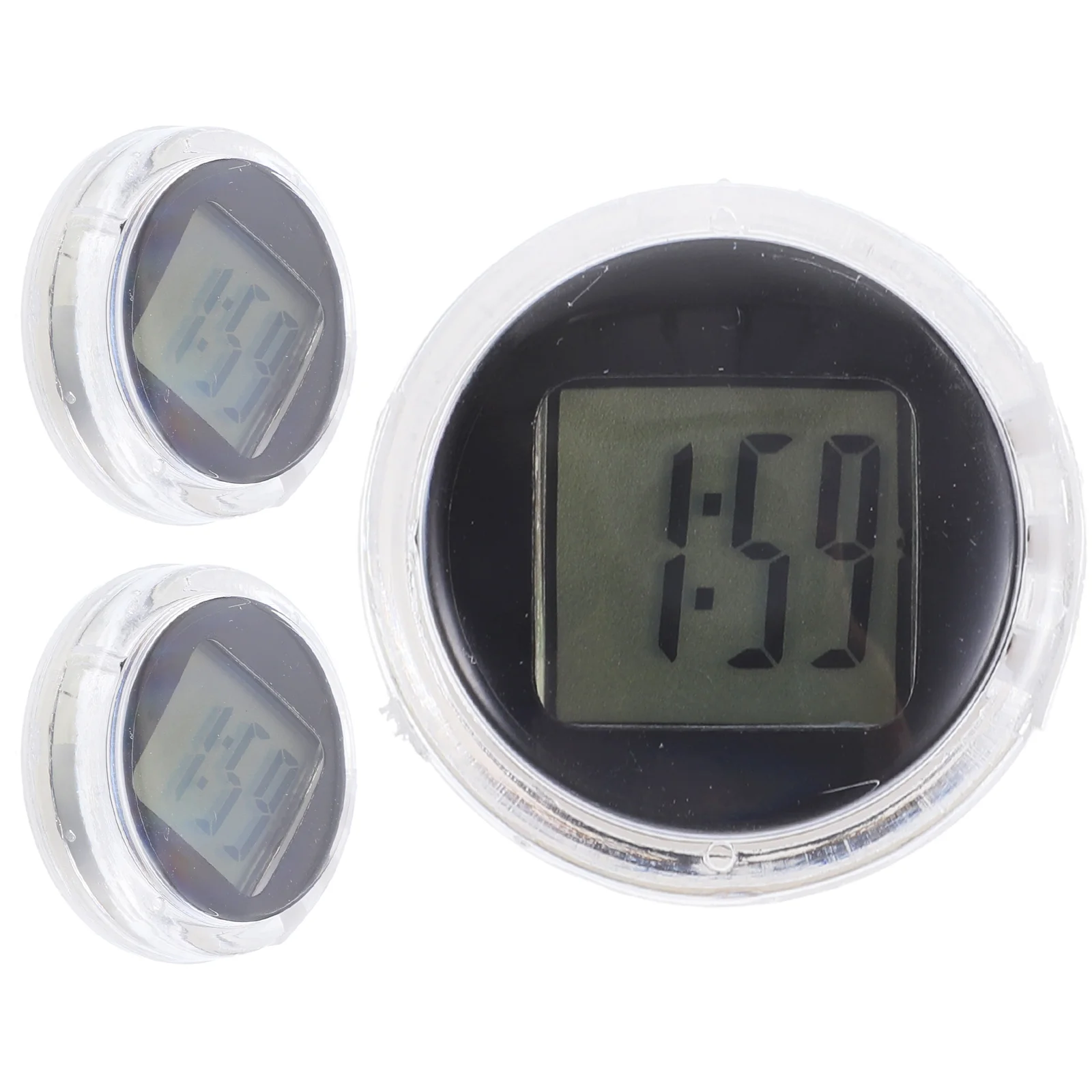 

3 Pcs Electronic Clock Auto Stick for Car Double Sided Tape Mini Digital Clocks Abs Plastic Material