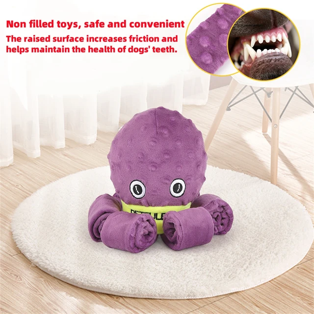 Octopus Soft Plush Toy Dogs Voice Plush Toy Interactive Dog Chew Toys Plush Stuffing Pet Supplies Dog Toys for Small Medium Dogs 6