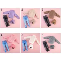1 ensemble mode enfants cadeau jouet poupée accessoires vêtements d'hiver pulls tenue décontracté chapeaux poupées pantalons fille vêtements 5