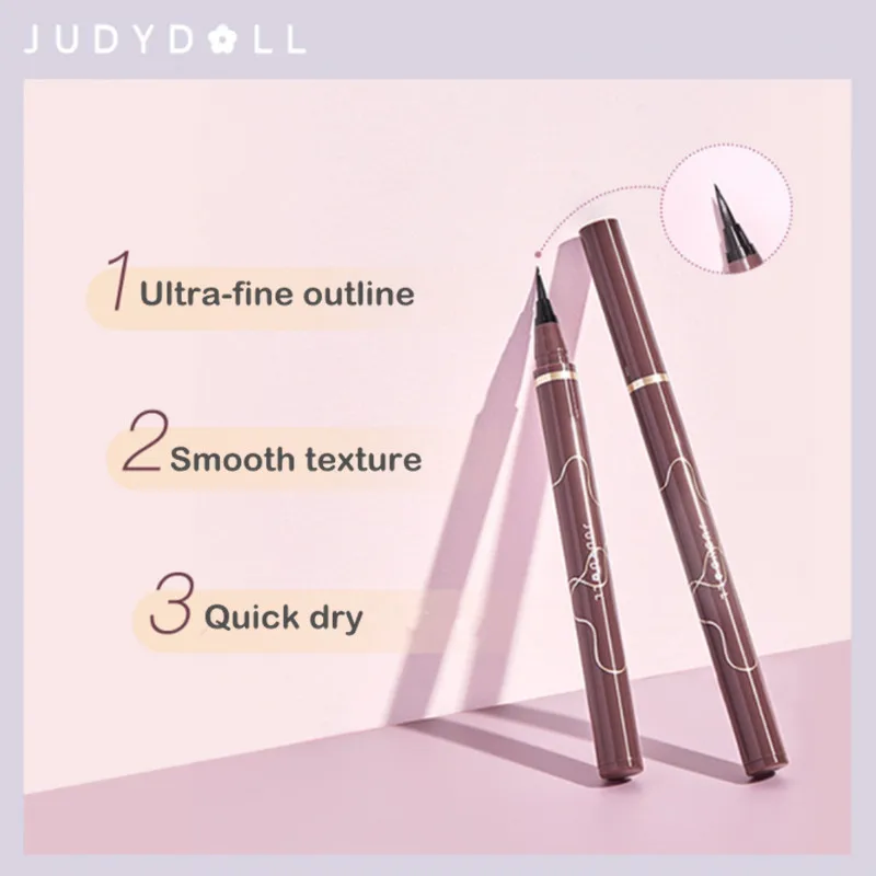 JUDYDOLL delineador de ojos líquido resistente al agua, delineador de Ojos de larga duración, lápiz para pestañas inferiores, secado rápido, no florece, herramienta cosmética Natural