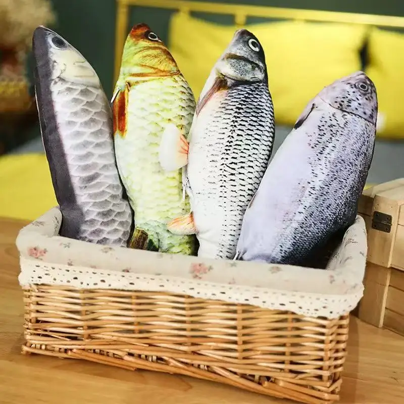 Creative Plush Fish Toy - Cute Cartoon Cat Pillow