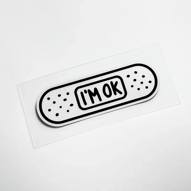Car Stickers Band Aid Fashion I'm OK Applique Reflective for Auto Scratches Cover Motorcycle Helmet Bike