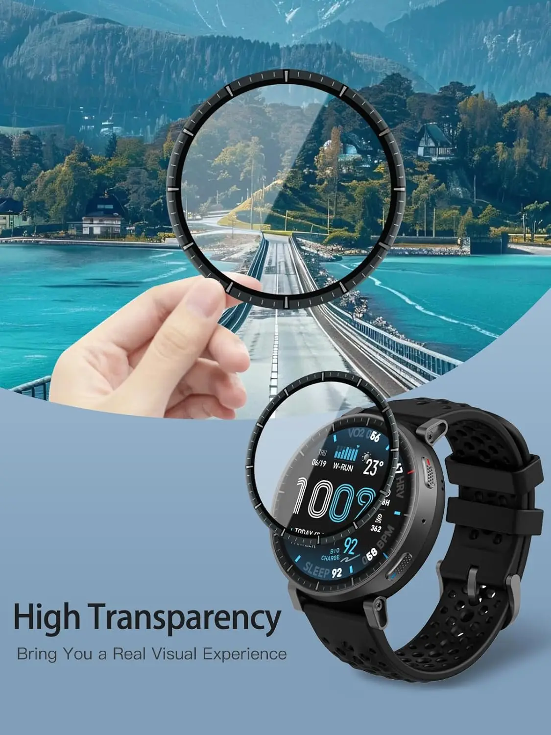 Amazfit Active Max 스마트 시계용 100PCS 3D 곡선형 엣지 스크린 프로텍터 풀 커버리지 보호 필름
