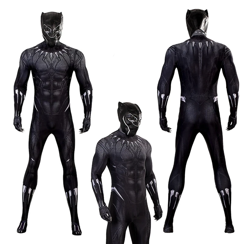 Movie Black SuperHero Costume Lycra Panther Cosplay Jumpsuit 3D Printed movie-black-superhero-costume-lycra-panther-cosplay-jumpsuit-3d-printed