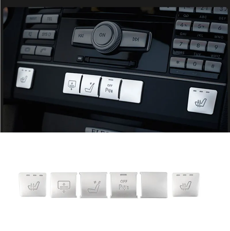 

Center Console Function Buttons Decals Decoration Cover Trim Car Styling For Mercedes Benz W212 W204 X204 GLK C E Class