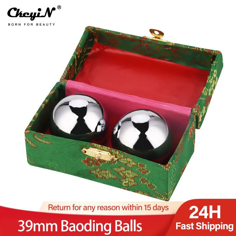 2pcs Metal Ball Massager Exercise Hand Wrist Chinese Health Exercise
